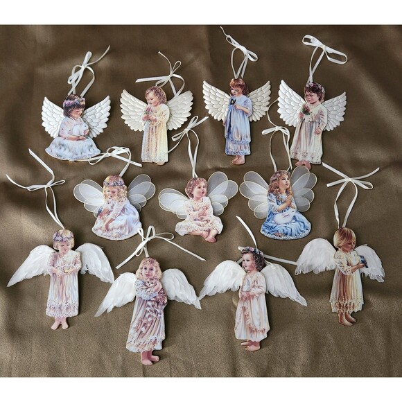 Lot of 11 Heaven's Little Angels Ornaments by Donna Gelsinger Bradford Editions - Picture 1 of 8